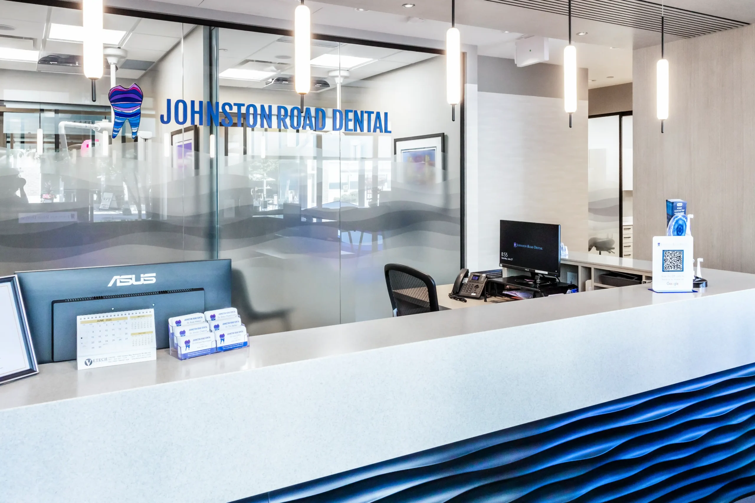 reception area at our dental clinic in johnston road